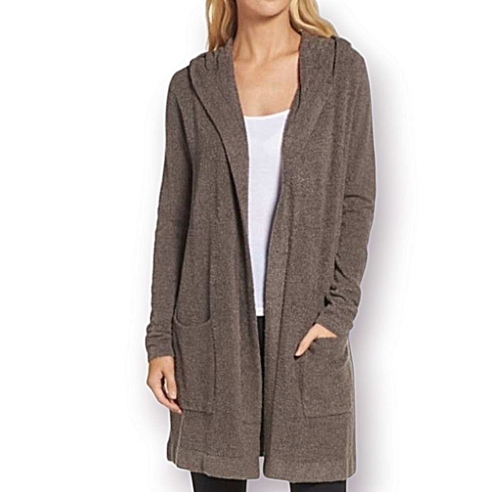 Barefoot Dreams Brown CozyChic Lite® Open Front Long Cardigan Sweater